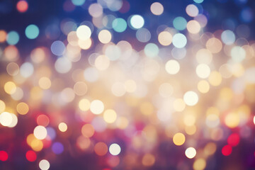 Canvas Print - Holiday Glow, Blurred Bokeh Christmas Lights Background