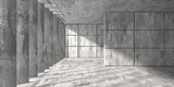 Fototapeta Perspektywa 3d - Abstract architecture interior background. Modern concrete room