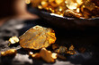 Glistening Gold Nuggets Displayed Elegantly on a Dark Background Capturing the Essence of Luxury and Wealth