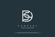 Minimal Initial Letter SD Logo or DS Logo Design Vector
