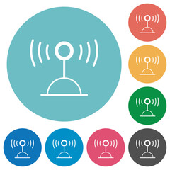 Wall Mural - Radio transmitter outline flat round icons