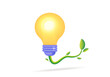 © Ivan Voronov - The concept of environmentally friendly energy, a light bulb with a growing plant. 3D vector illustration.