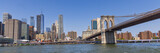 Fototapeta Krajobraz - South side of the Brooklyn Bridge and the Financial District in Manhattan, New York City, USA