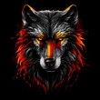 Wolf with Dark Background Illustration