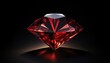  macro  shot of red diamond on black background