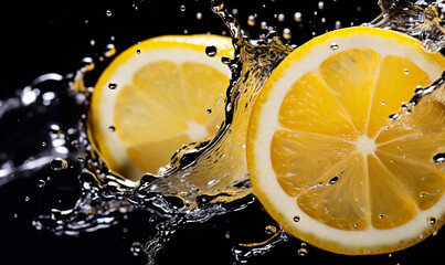 lime fruits isolated on splash water