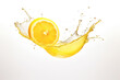 A fresh lemon or orange splashing in water, showcasing the healthy and refreshing nature of citrous fruits.