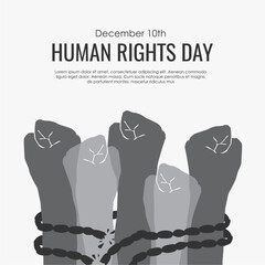 Wall Mural - human rights day post template vector