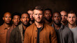 group of men standing together, confident multicultural males beauty in studio setting, diversity concept