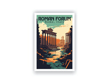 The Roman Forum, Rome, Italy. Vintage Travel Posters. Vector Art. Famous Tourist Destinations Posters Art Prints Wall Art And Print Set Abstract Travel For Hikers Campers Living Room Decor