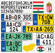 Hungary car license plate new patern year 2022, letters, numbers and symbols, vector illustration, European Union