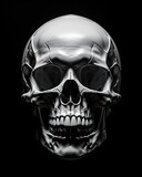 Fototapeta Tęcza - Close-up of 3d realistic Human Skull isolated against white background