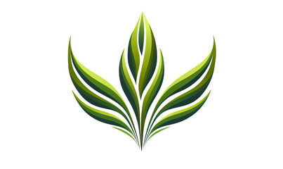 Wall Mural - Green leaf logo isolated on a white background