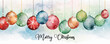 Modern decorative watercolor Christmas balls isolated vector illustration