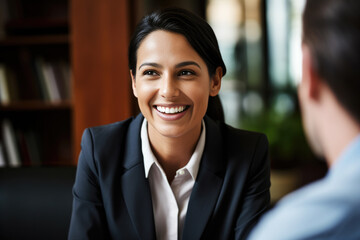 Wall Mural - Female Manager Interviewing an Applicant In Office