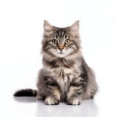 Naklejka na meble isolated funny cate on white background, generative AI