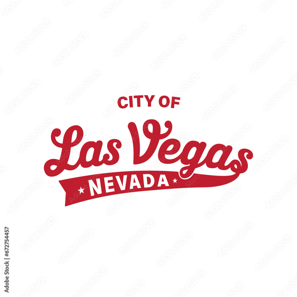 City of Las Vegas lettering design. Las Vegas, Nevada typography design. Vector and illustration.