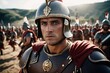 Römischer Legionär im Kampf zur Illustration geschichtlicher Inhalte