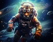© Nipon - Tiger Astronaut floating in space