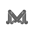 the logo consists of the letter M and wave combined. Outline and elegant.
