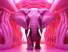 Pink Elephant - 3D Illustration