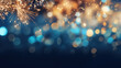 Abstract background new year, Blue and gold fireworks and celebrating holiday, copy space, generative ai
