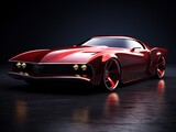 Fototapeta Nowy Jork - Red stylish classic muscle car