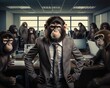 Monkey Human resources manager supporting workplace
