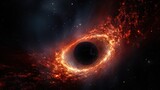 Fototapeta  - Circular black hole on space