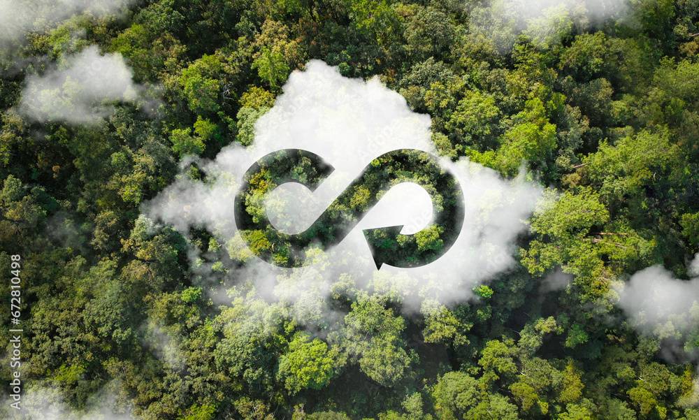 circular economy icon The concept of an endless and limitless circular ...