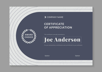 Wall Mural - a4 gray minimalist certificate of appreciation and achievement design template