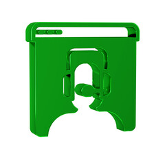 Sticker - Green Telephone 24 hours support icon isolated on transparent background. All-day customer support call-center. Full time call services.