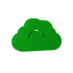 Poster - Green Cloudy weather icon isolated on transparent background.