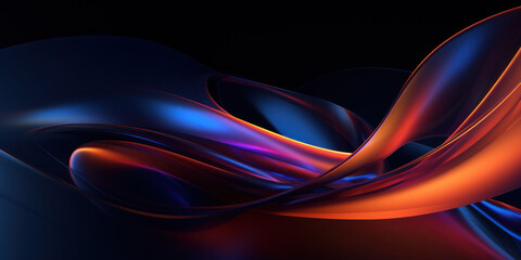 Wall Mural - futuristic abstract background with flowing shapes.