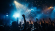 © Milan - Energetic Live Rock Concert: A Night Club Crowd Cheering and Celebrating at a Festival Party