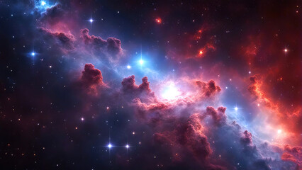 Wall Mural - abstract background with nebulas stars and galactics, science fiction cosmic wallpaper.