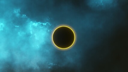 Abstract illuminated background with blue blackhole