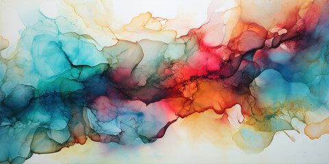 Wall Mural - vibrant alcohol ink painting showcasing a mesmerizing blend of colors.