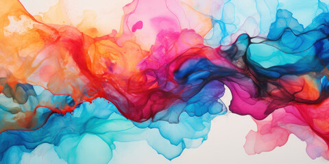 Wall Mural - vibrant alcohol ink painting showcasing a mesmerizing blend of colors.