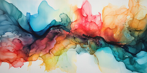 Wall Mural - vibrant alcohol ink painting showcasing a mesmerizing blend of colors.
