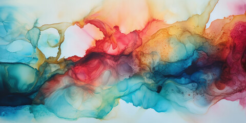 Wall Mural - vibrant alcohol ink painting showcasing a mesmerizing blend of colors.