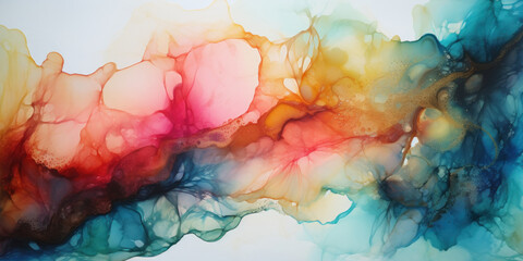 Wall Mural - vibrant alcohol ink painting showcasing a mesmerizing blend of colors.