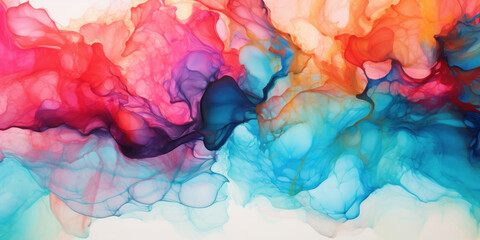 Wall Mural - vibrant alcohol ink painting showcasing a mesmerizing blend of colors.