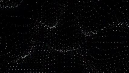 Abstract dynamic smooth wave background. Abstract line dot  on a black background.