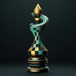 © Salander Studio - extravagant design concept of a chess piece in gold and aquamarin colors