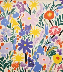 Wall Mural - Colorful floral background