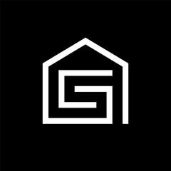 Wall Mural - Letter S house minimal logo design