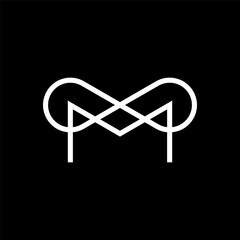 Wall Mural - Letter m infinity minimalist logo design