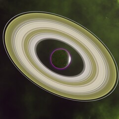 Wall Mural - alien planet with ring, 3D render planet with abstract space background