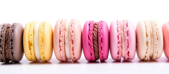 Sticker - White background isolates a delightful macaroon that is sweet and made in France